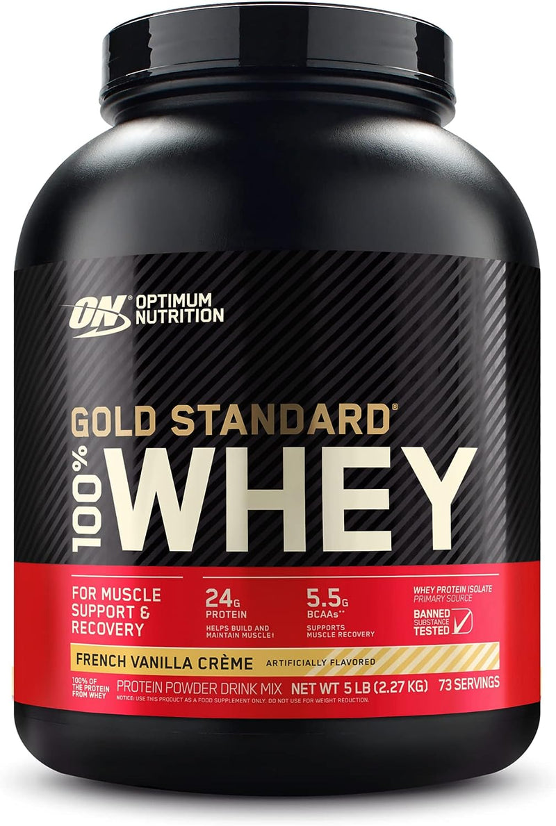 Optimum Nutrition Gold Standard 100% Whey Protein Powder, French Vanilla Creme, 5 Pound (Packaging May Vary)